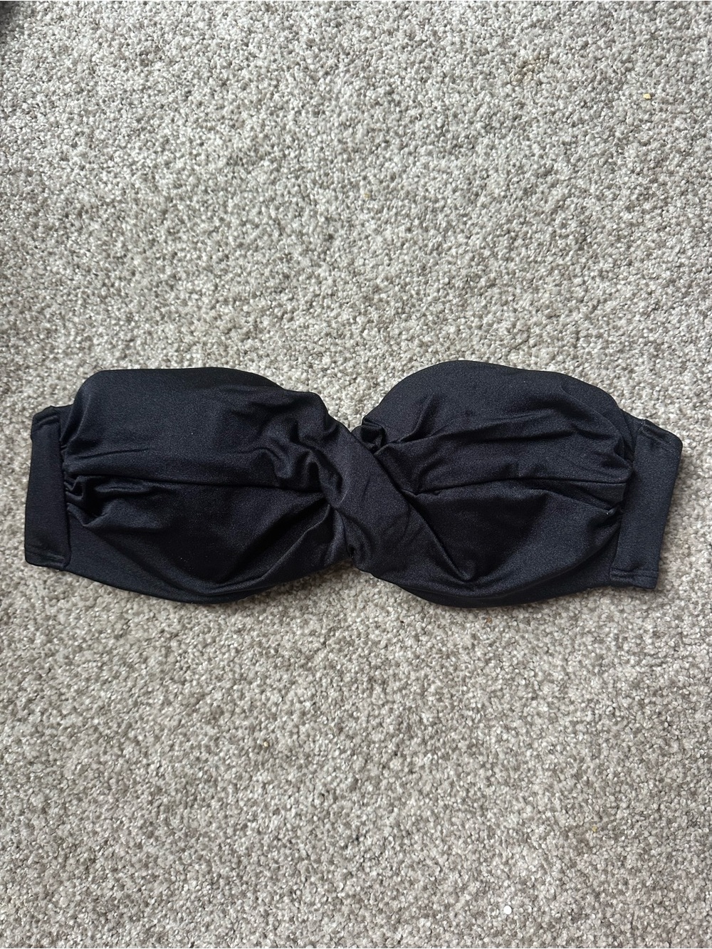 Victoria’s Secret Black Bandeau Bikini Top Gold VS Hardware 34B
